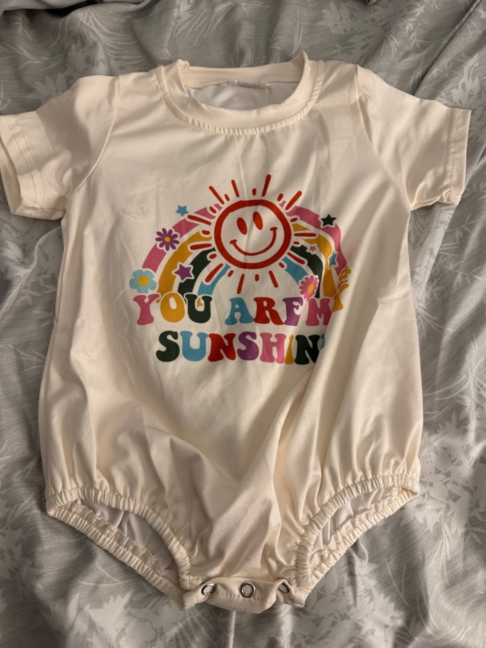 Kids Cream One-Piece Romper - "You Are My Sunshine"
